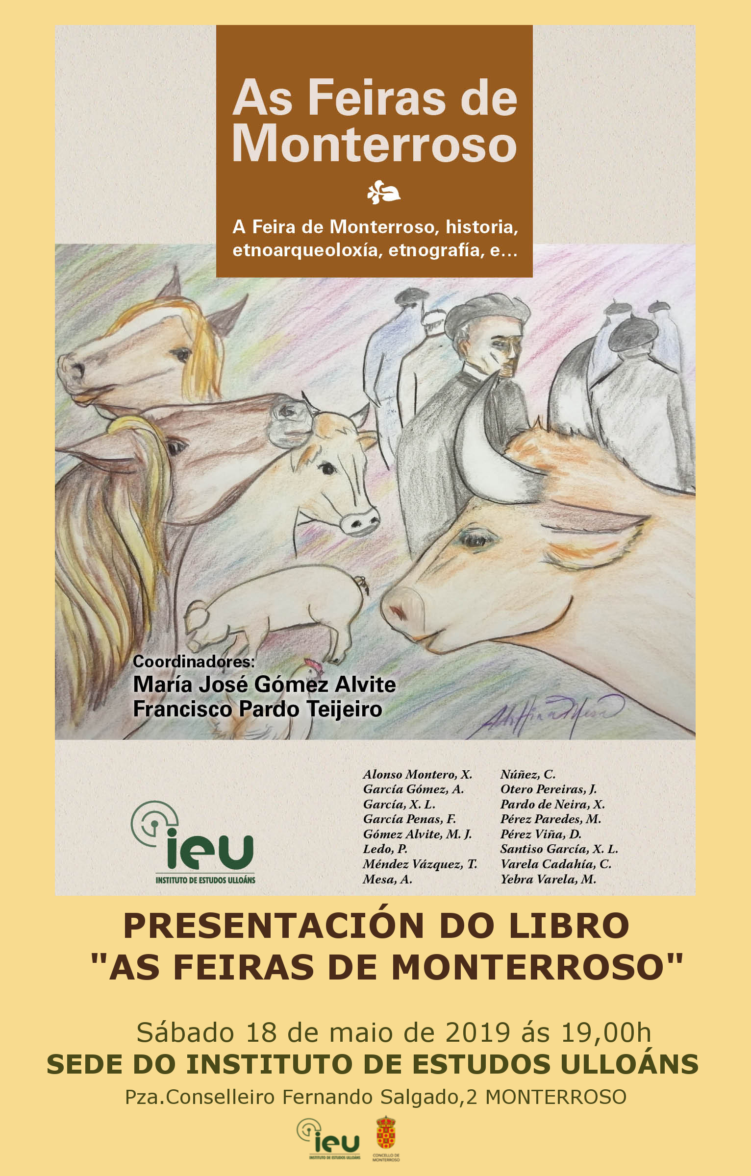 17 maio 2019 Día das letras Galegas, Presentación libro As Feiras de Monterroso, Instituto de Estudos Ulloáns, Concello de Monterroso, Deputación de Lugo, IEU