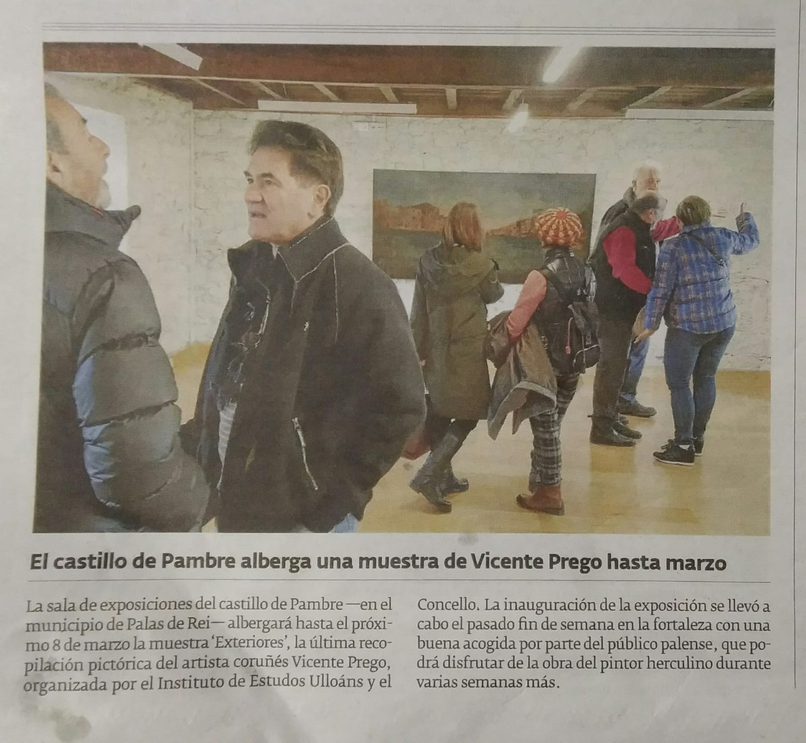 Exposición Vicente Prego no castelo de Pambre, Instituto de Estudos Ulloáns