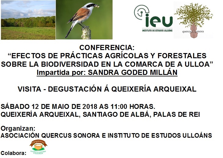 Conferencia Sandra Goded 12 maio 2018, Instituto de Estudos Ulloáns, Quercus sonora, IEU