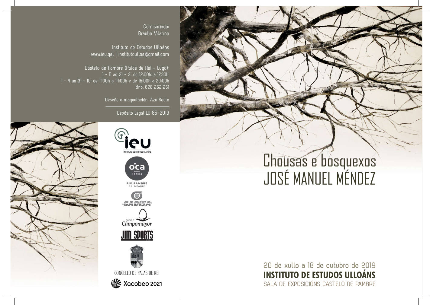 Díptico 2 exposición José Manuel Méndez, castelo de Pambre, Instituto de Estudos Ulloáns