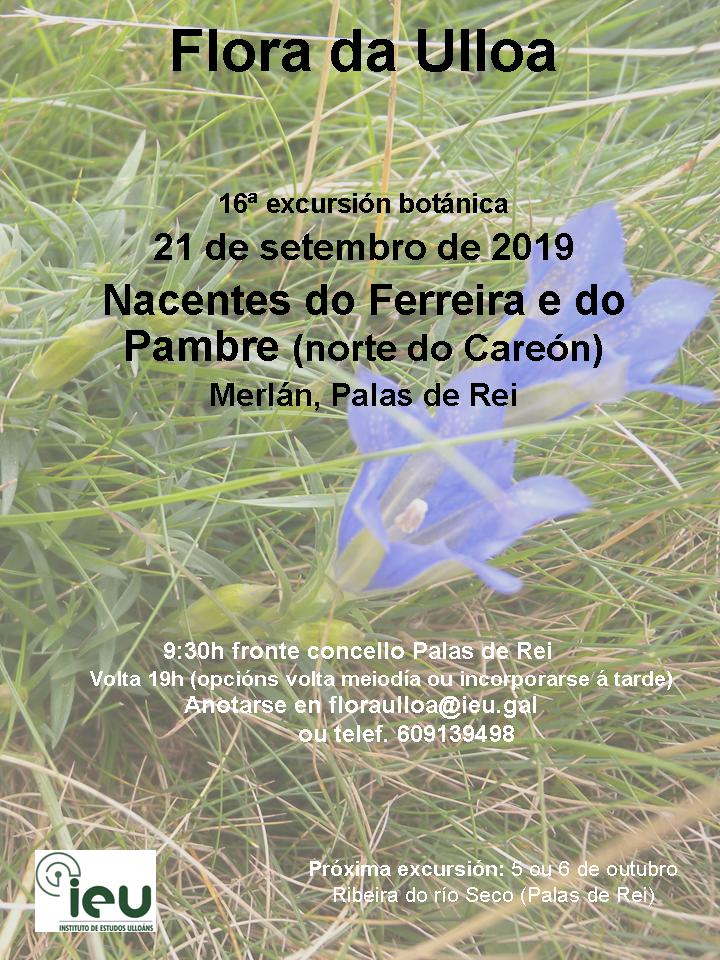 16ª excursión nacentes do Ferreira e do Pambre, Instituto de Estudos Ulloáns IEU, Proxecto Flora da Ulloa
