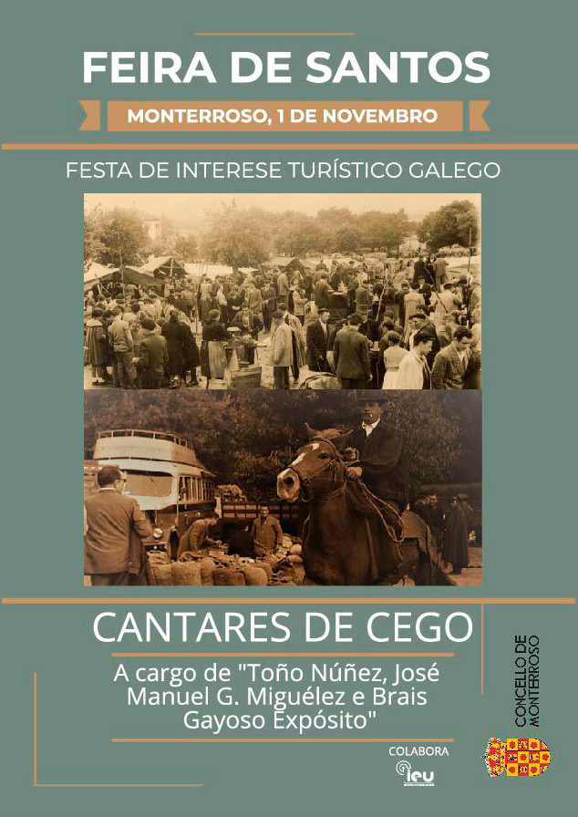 cartaz Cantares de Cego, Feira de Santos, Monterroso, Instituto de Esudos Ulloáns IEU