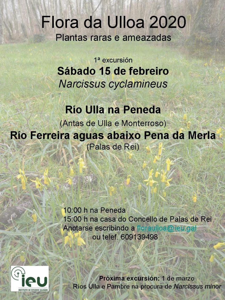 Excursión Flora da Ulloa 01-2020, rios Ulla e Ferreira, Instituto de Estudos Ulloáns