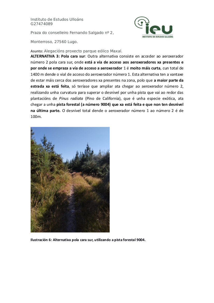 Alegacións do IEU ao proxecto Parque Eólico Maxal(7)