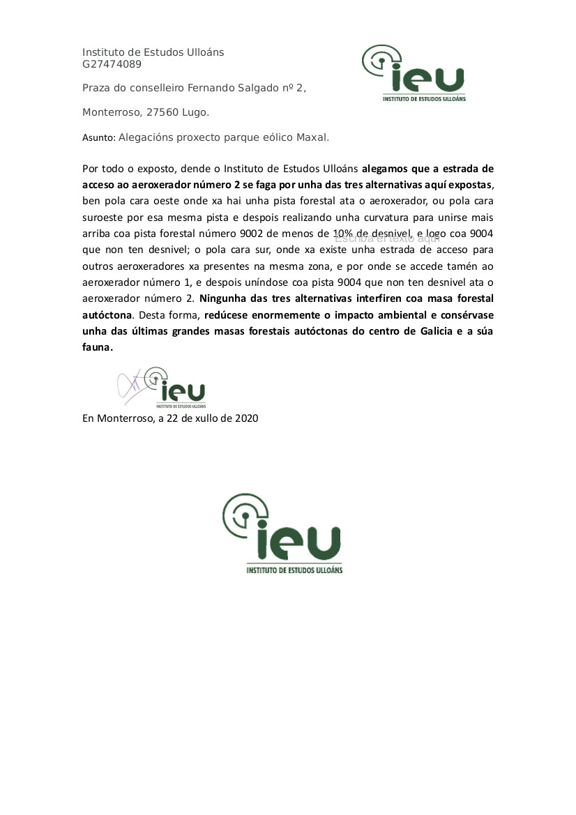 Alegacións do IEU ao proxecto Parque Eólico Maxal(8)