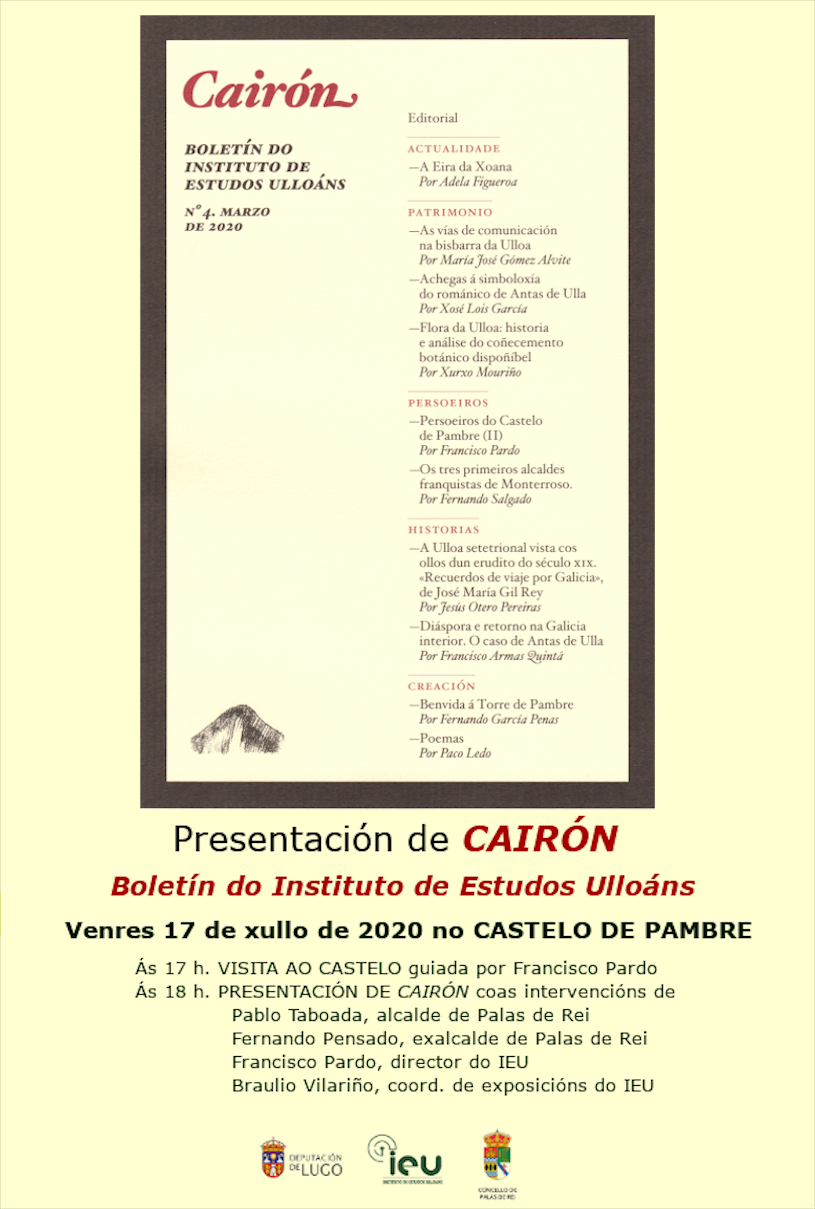 Presentación Cairon 4, Intituto de Estudos Ulloáns, castelo de Pambre, concello de Palas de Rei, deputación de Lugo