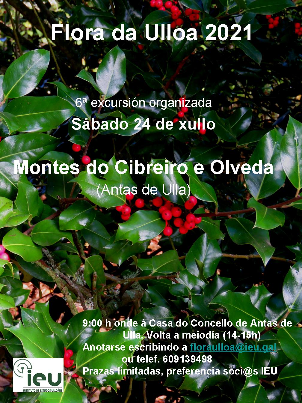 Excursión Flora da Ulloa 6ª-2021, Montes de Cibreiro e Olveda, Instituto de Estudos Ulloáns