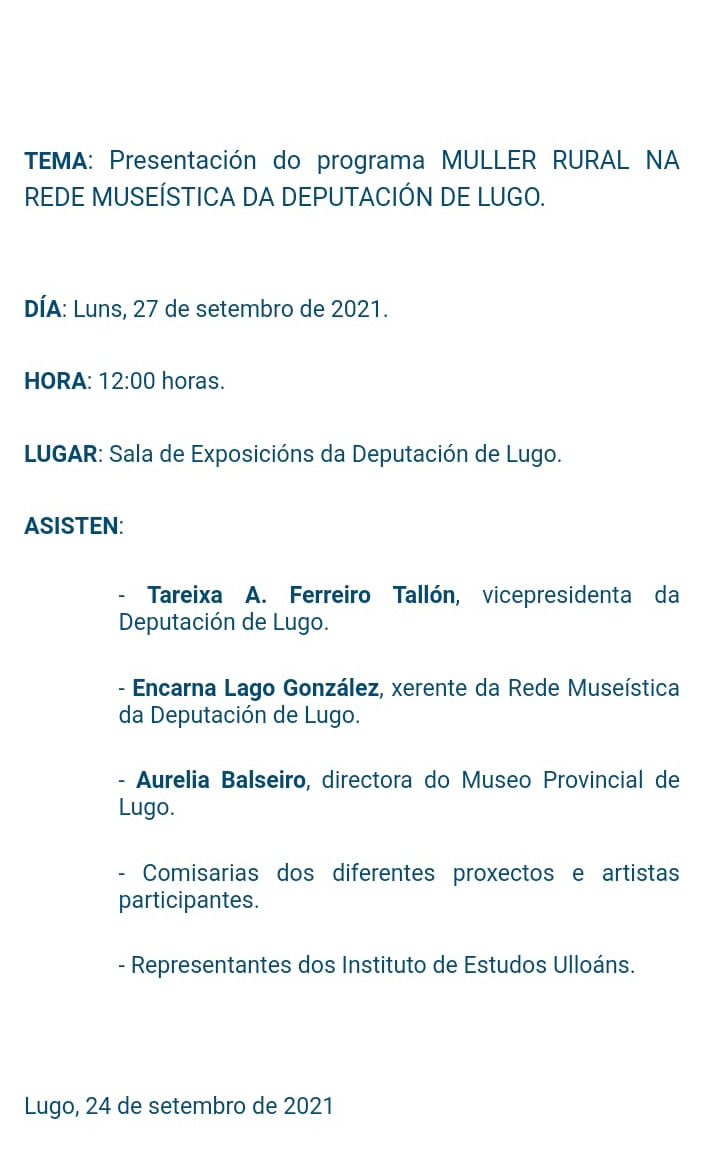 Presentacion actividades dia muller rural Deputación Lugo