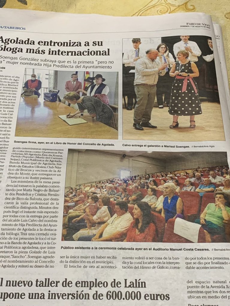 Homenaxe a Marisol Soengas en Agolada, La Voz de Galicia 7-8-2022