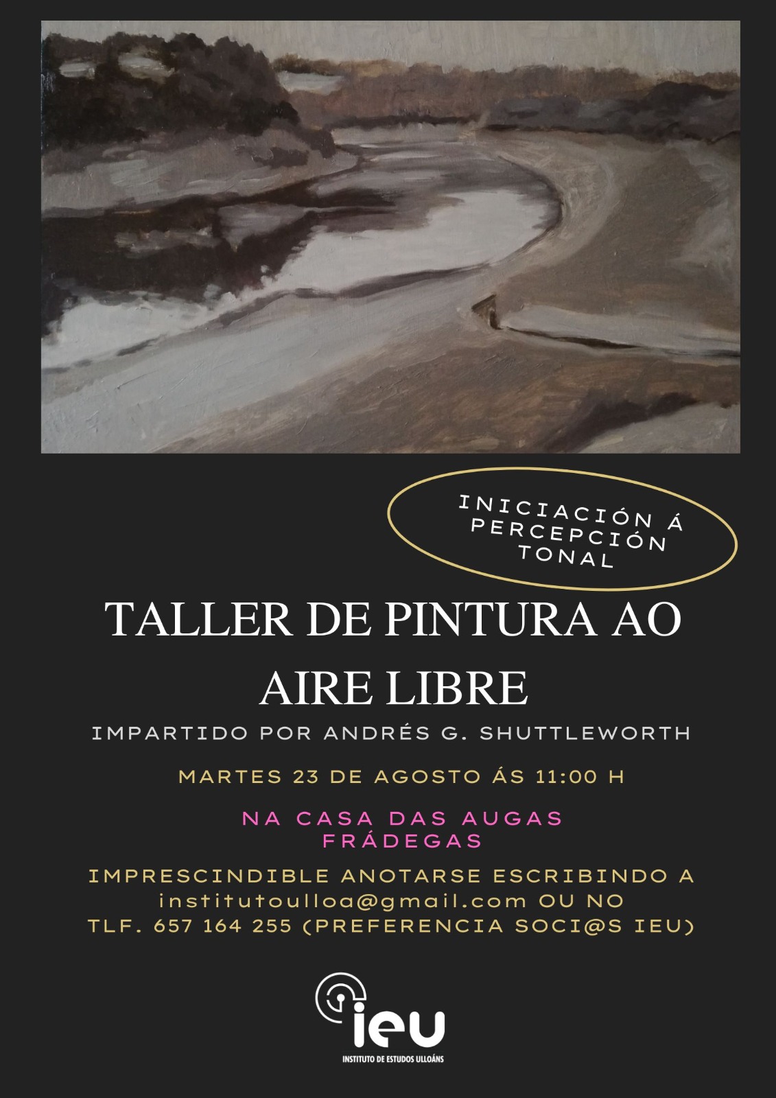 Taller de pintura ao aire libre, Casa das Augas, Instituto de Estudos Ulloáns, 23-8-2022