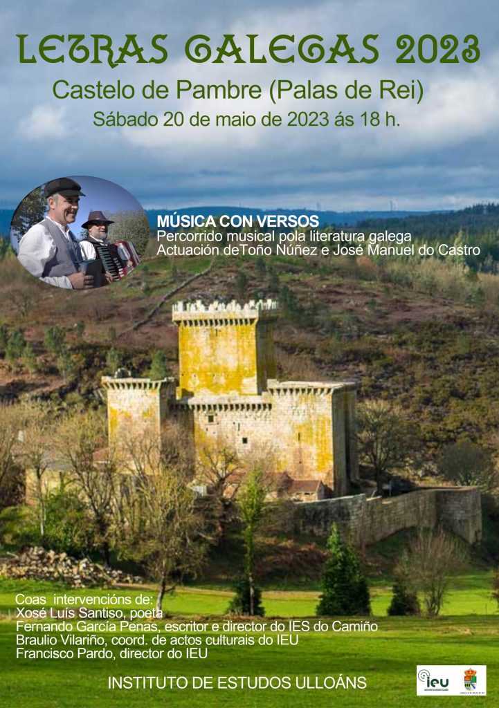Letras galegas 2023, castelo de Pambre, Instituto de Estudos Ulloáns, Palas de Rei