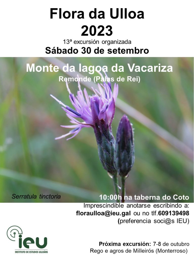 Excursión Flora da Ulloa 13ª 2023, 30-9-2023, Lagoa de Vacariza, Instituto de Estudos Ulloáns