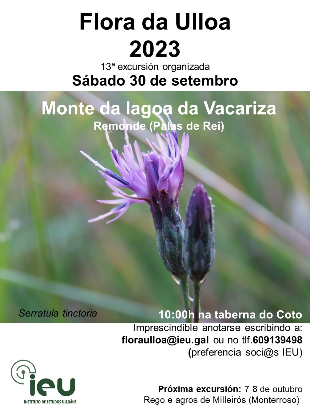Excursión Flora da Ulloa 13ª 2023, 30-9-2023, Lagoa de Vacariza, Instituto de Estudos Ulloáns