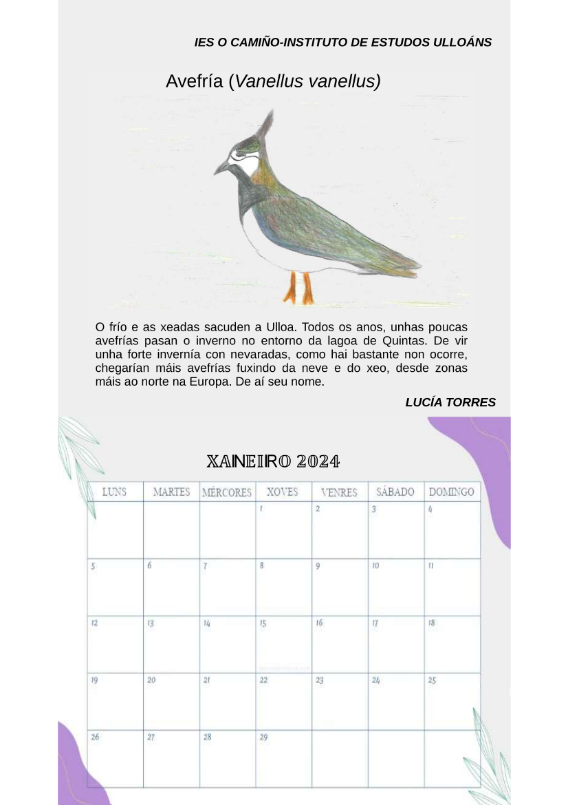Calendario lagoa Quintas pax 2