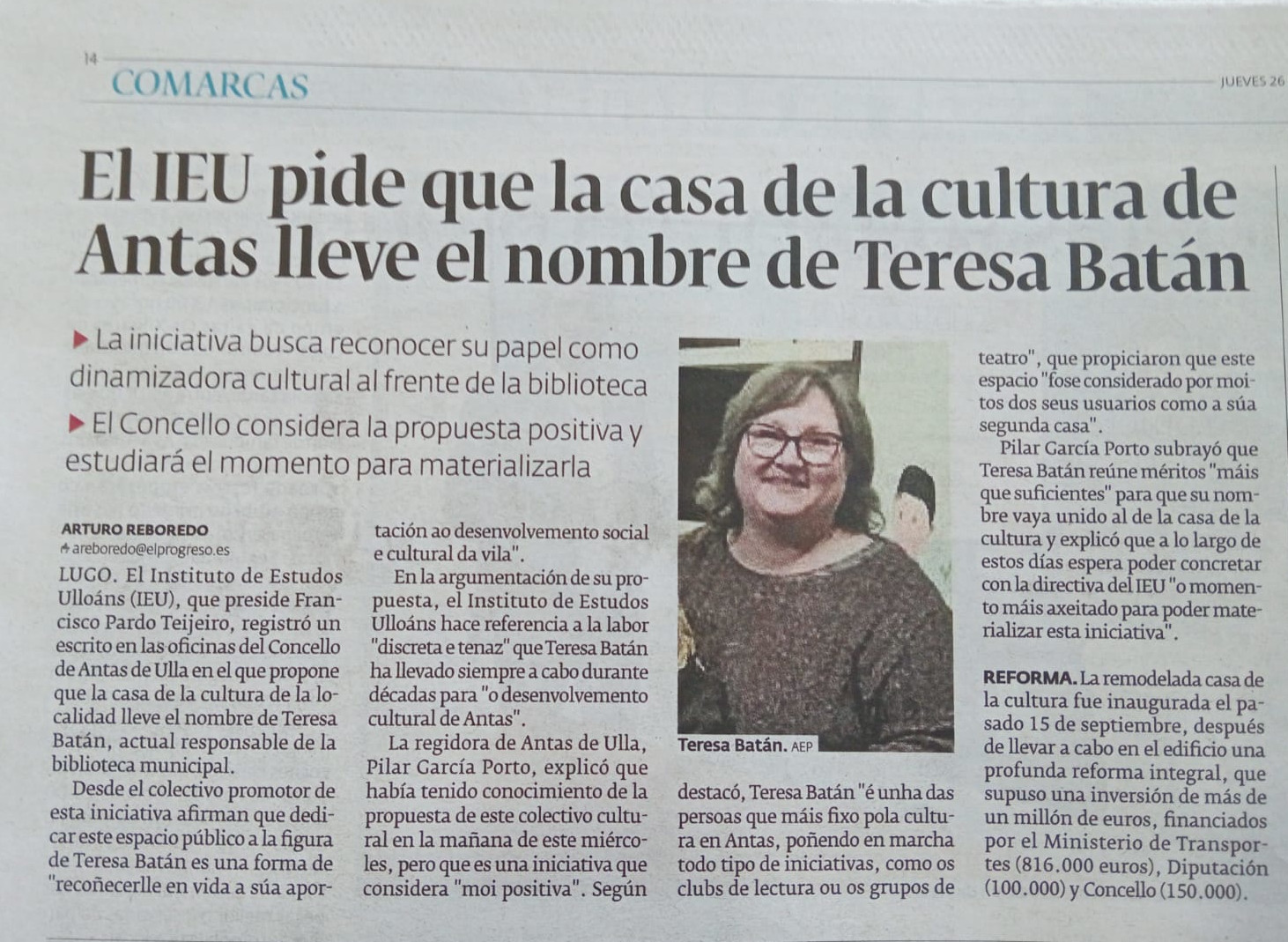 Casa de Cultura Antas de Ulla Teresa Batán